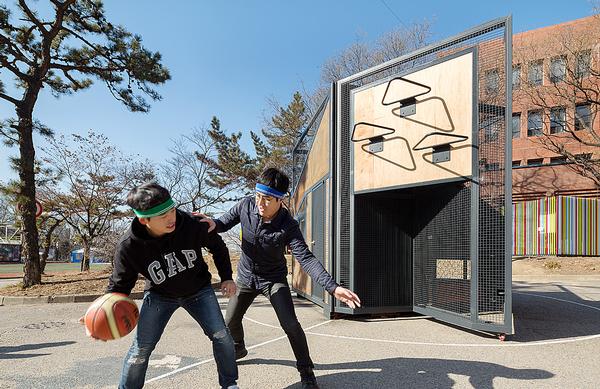 Undefined Playground in Seoul is a compact modular concept that offers soccer, basketball, futsal and tennis