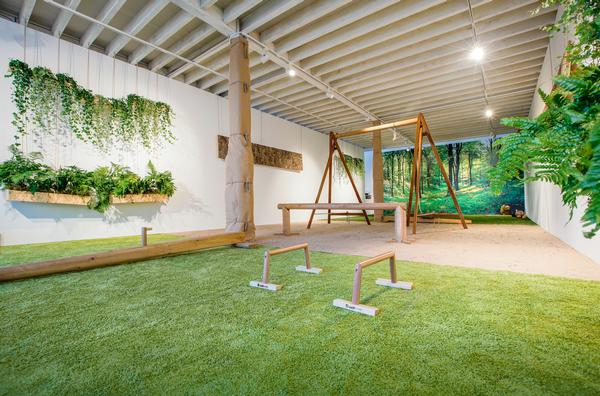The use of vegetation, natural materials, scents and sounds are used to create a healthier indoor environment for exercisers