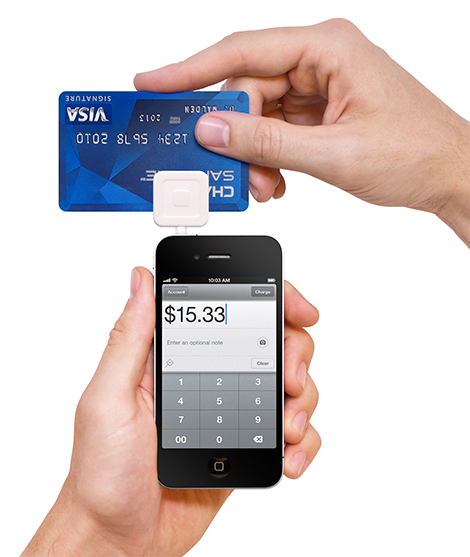 Square can be attached to any mobile phone to turn it into a payment point
