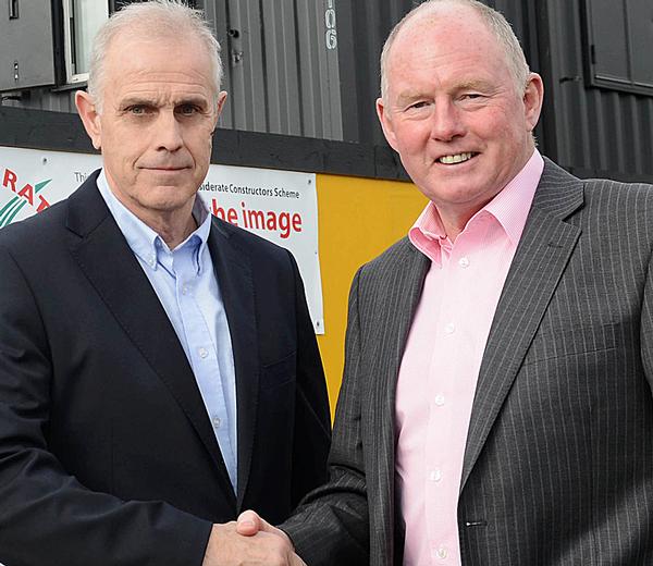 Spatial's Terry Young (left) with Steve Morgan, chair of Wolverhampton Wanderers