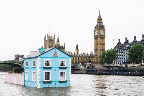 The Floating House offers a unique tour of London landmarks including the Houses of Parliament / Airbnb.com, Photography by Mikael Buck