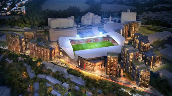 The ambitious plans include the construction of 910 new homes adjacent to the stadium