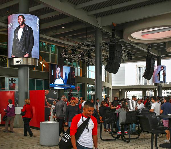 Xfinity East Plaza uses LED screens to keep fans connected to the action while they are out of their seats / jay thomas