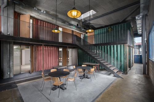 According to the architects, the standardised dimensions of the shipping units made them easily stackable