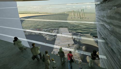 An internal shot of the visitor centre / Juice Architects