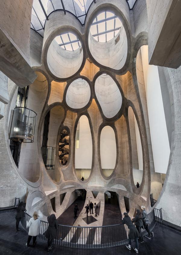 The atrium is carved from the original concrete silo tubes / museum photos: iwaan baan 
