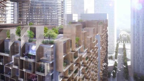 Greenery will be integrated into the fabric of the towers; with gardens on every floor / Ingenhoven Architects, M+S Pte Ltd, Gustafson Porter