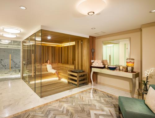 All new marble and mosaic tile wet areas include a steamroom, wet room and sauna / Ritz-Carlton