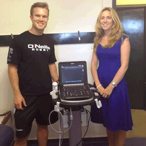 Rugby club benefiting from flexible ultrasound equipment