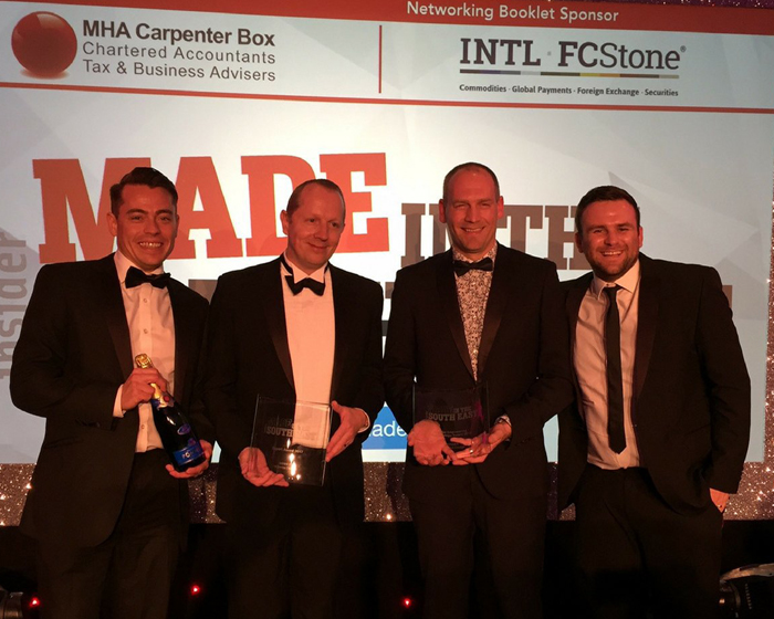7thSense MD Matt Barton (pictured, second from right) accepted the awards on behalf of the company