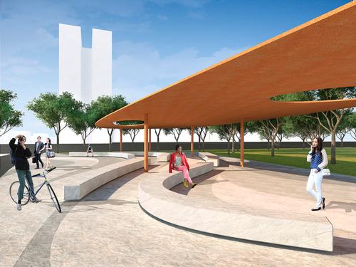The nine pavilions will range in size, with different offerings / Mecanoo