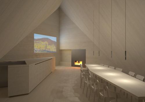 Thick plastered walls and wide spaces create an indoor-courtyard effect.
/ Philip Lutz and Elmar Ludescher