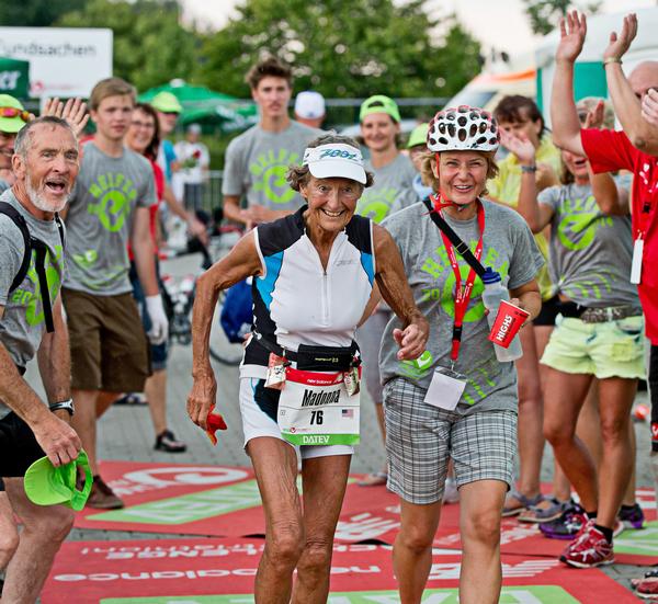 87 year old 'Iron Nun', Madonna Buder, started competing in Ironman events at the age of 55 / DANIEL KARMANN/dpa_PRESS ASSOCIATION