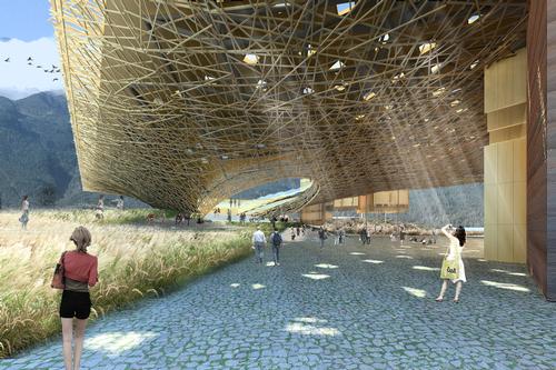 Visitors can walk over, under and around the structure / Studio Pei-Zhu 