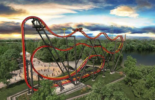 The ride will feature two beyond 90-degree 'raven' drops to give the sensation of freefall / Six Flags	
