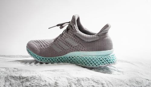 The Ocean Plastic shoe consists of an upper made with ocean plastic content and a midsole which is 3D printed using recycled polyester and gill net content
/ Adidas