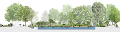 The proposed site on the Common bordered by Peckham Rye and East Dulwich Road has a rich history of bathing / Studio Octopi