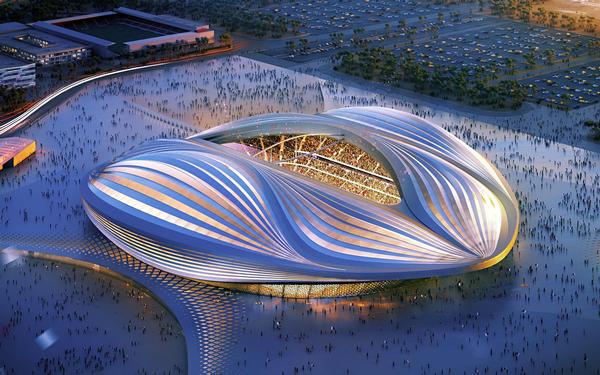 The Zaha Hadid-designed Al Wakrah Stadium in Qatar – one of the World Cup 2022 facilities being constructed with UK involvement