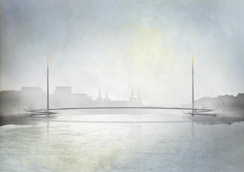 Lead architect Erik Bystrup said: 'We are very excited that this will be the first shared pedestrian and cycle bridge over the Thames, adding to the rich history of London’s river crossings'
/ Wandsworth Council 