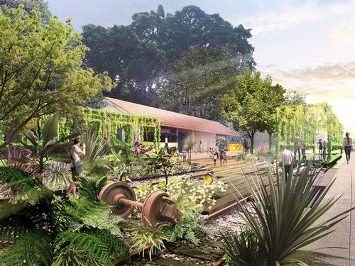 The architects want their open space to provide a 'life line' connecting the city / Nikken Sekkei