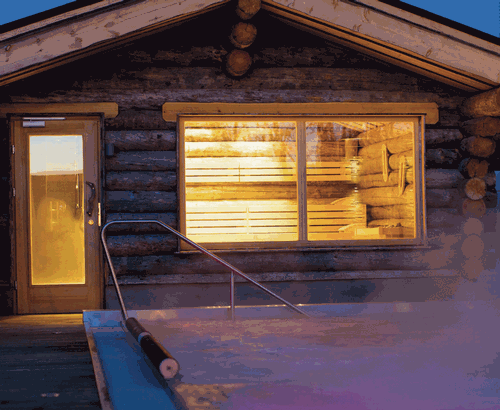 The spa includes an authentic kelo-timber sauna