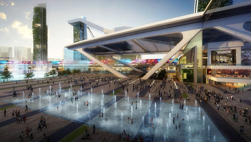 Meydan One will boast of the largest dancing fountain in the world / The Meydan City Corporation