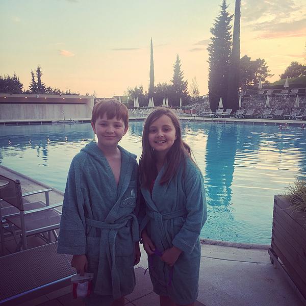 Children are kitted out in their own mini spa robes and slippers