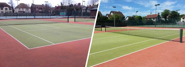 What once was – before and after shots of the courts, showing the improvements