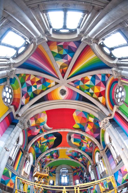 The unique paintings were created by Spanish artist Okuda San Miguel after money was raised by crowdfunding / The Church Brigade