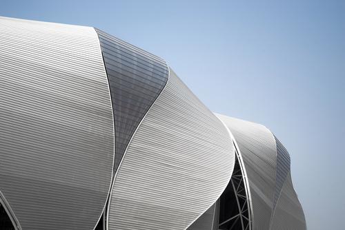 Larger and smaller petals combine together around the perimeter of the stadium / NBBJ Design