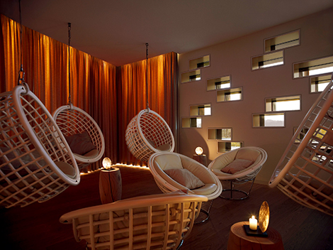 Comfort and candles in the chillout room