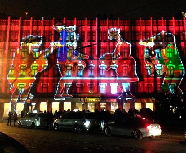 Light shows were projected onto four of the Latvian capital’s landmark buildings / photo: © Anton Rodionov, Solarisvideo