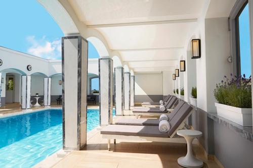 The rooftop open-air swimming pool is a highlight of the new spa