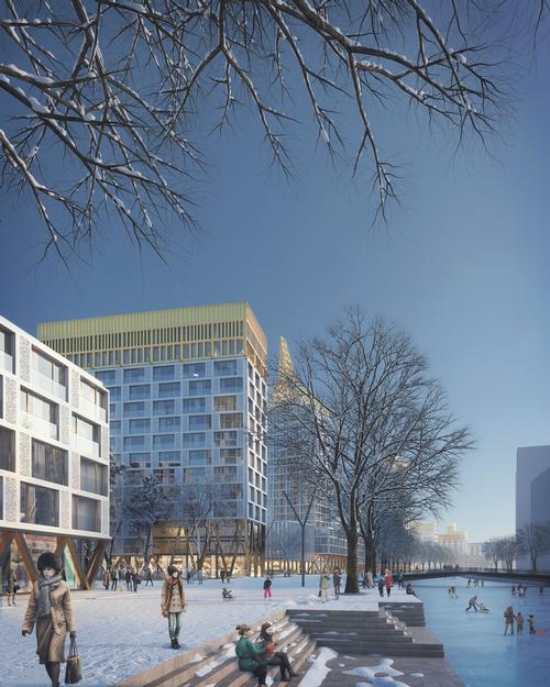 The project is being developed by Russian company Glorax / KCAP Architects and Planners and Orange Architects