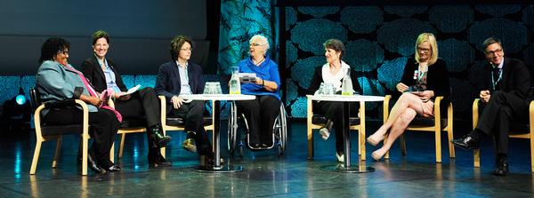 The Sport Without Fear session at the conference, moderated by Lydia la Rivière Zijdel (centre), tackled the issue of sport as a human right