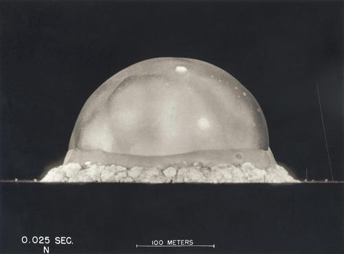 A still of the first nuclear explosion after 0.025 seconds / Shutterstock.com