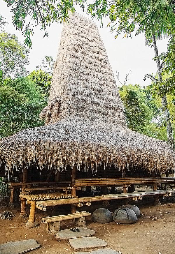 Sumba House at Bambu Indah is a replica of a real Sumba house with its distinctive tall roof 