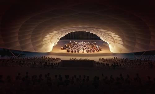 The canopy will cover the audience and the stage / Flanagan Lawrence 