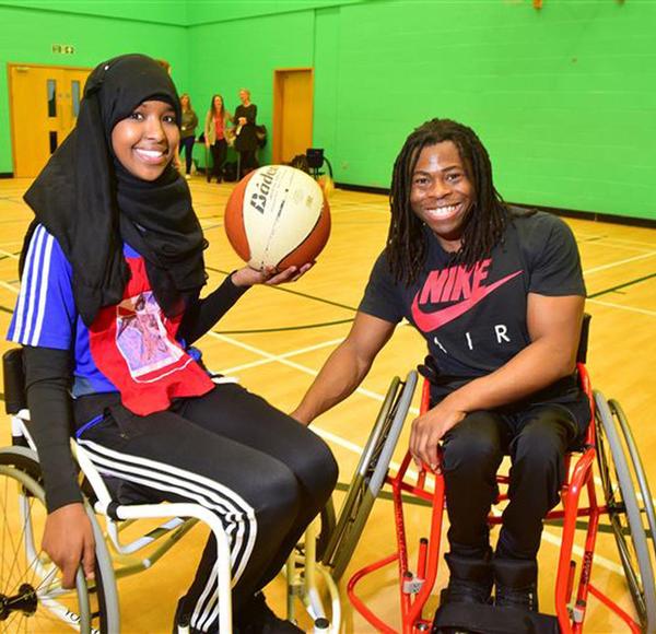 Ade Adepitan (right) is an ambassador for the multi-sport wheelchair
