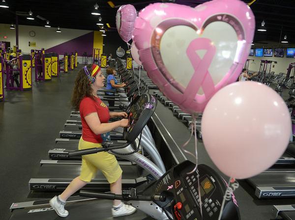 The chain donated $1 for every treadmill mile logged