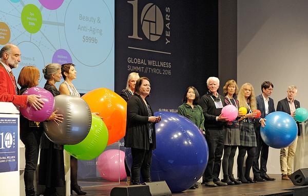 Presenting the data: different size balls represent the 10 sectors in the US$3.72tn wellness industry 