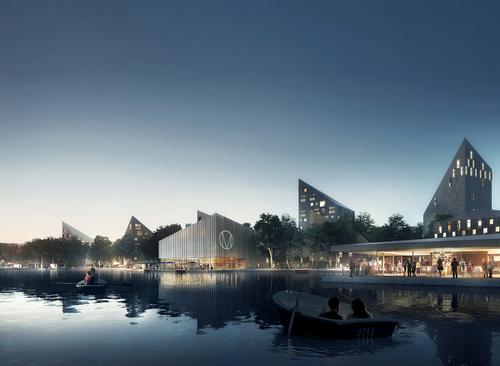 Restaurants, cafes and cultural facilities will be built along a new waterside promendade / COBE/visualisation by Luxigon