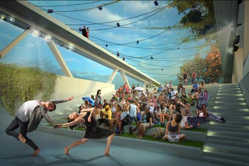 Performing arts will be hosted in Bridge Park / OMA and OLIN