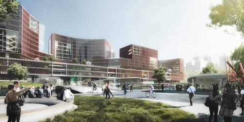 The project will preserve and expand the 1950s West Shanghai Worker’s Cultural Palace – a popular activity centre for union workers and city-dwellers / Beauty & the Bit