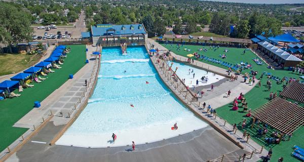 New trend: boogie-boarding at Water World in Denver, Colorado