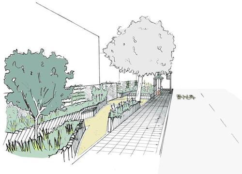 An artist's impression of one of the 'pocket parks' planned for London