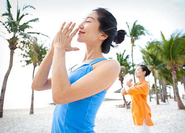 The wellness vacation study included training in meditation and yoga