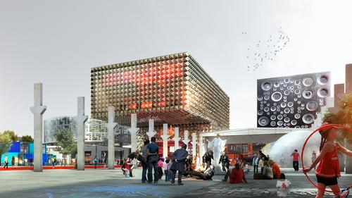 One of the buildings will be designed as a real working speaker / MVRDV/Luxigon