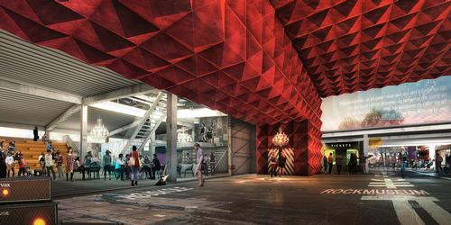 The museum and other cultural facilities are being constructed inside buildings once used as a concrete factory / MVRDV/Luxigon