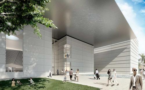 A shimmering canopy will cover the pavilions and a new public space / Foster + Partners
